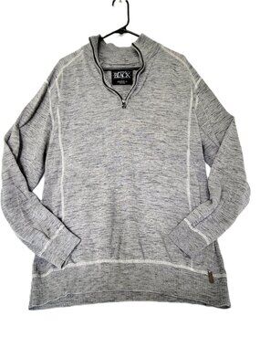 Buckle Black Sweater Mens XL Gray 1/4 Zip Pullover Mock Neck Athletic Fit